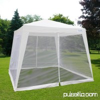 Quictent Outdoor Canopy Gazebo Party Wedding tent Screen House Sun Shade Shelter with Fully Enclosed Mesh Side Wall (10'x10'/7.9'x7.9', White)   